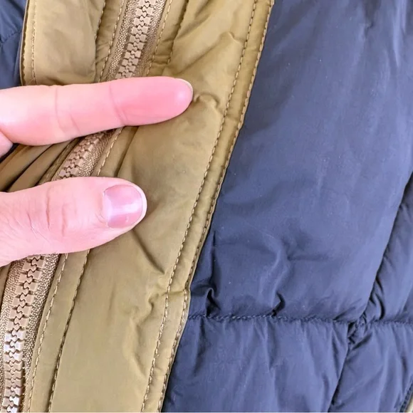 Free People Movement Parker Packable Puffer Coat Dark Navy & Brown Medium Hooded - Picture 13 of 13